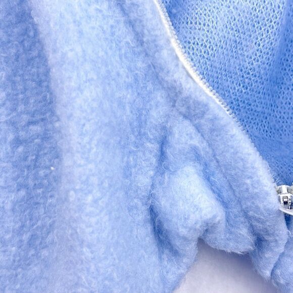 VTG Carter’s Retro White/Blue Fleece Hooded Bunting Footed Sz Small to 15 lbs - Picture 12 of 16